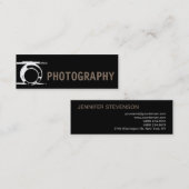完璧なスリムブラックフォトグラファー スキニー名刺 (正面/裏面)