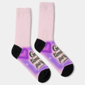 完璧なタイミングは神頼み パープル Y2K ソックス (右)