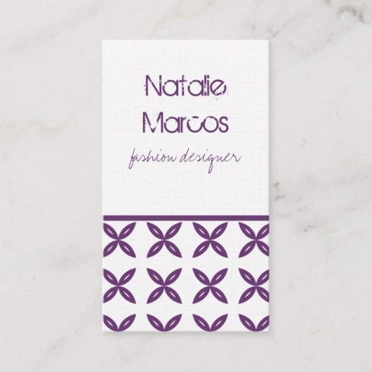完璧なトレンディー名刺、バイオレット 名刺 (正面)