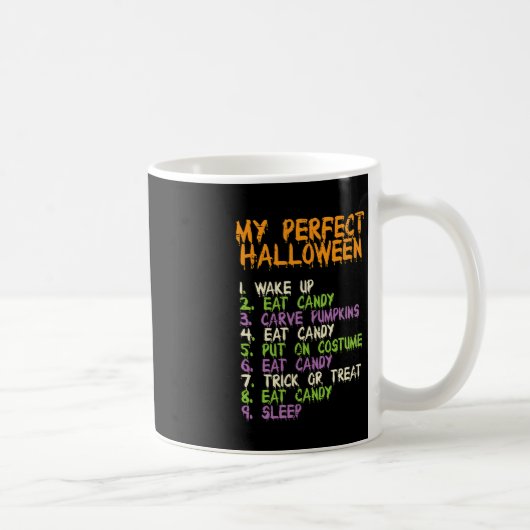 完璧なハロウィン食べキャンディコスチューム男の子女の子 コーヒーマグカップ (右)