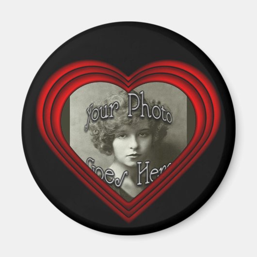 完璧なハートフォトフレームテンプレート マグネット (正面)