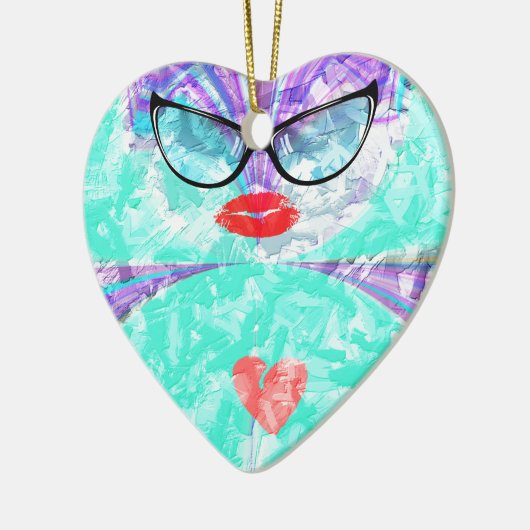 完璧なハート セラミックオーナメント (左)