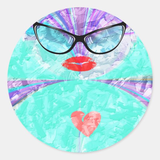 完璧なハート ラウンドシール (正面)