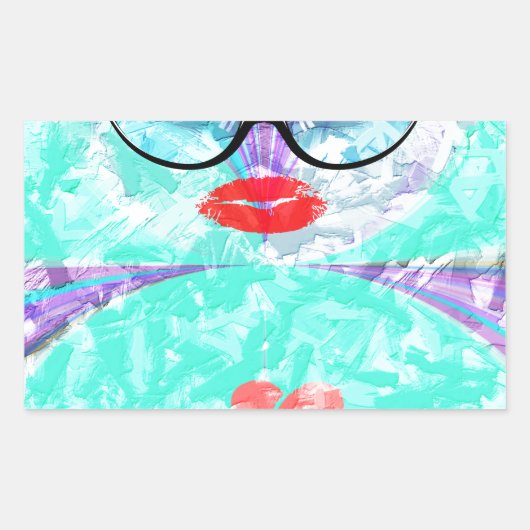 完璧なハート 長方形シール (正面)