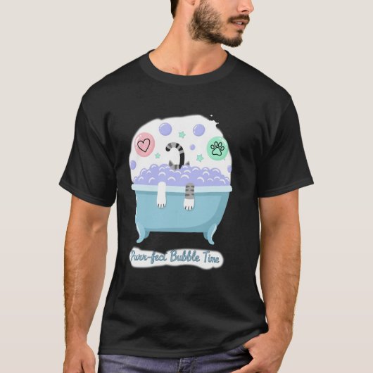 完璧なバブルタイム 猫 Tシャツ (正面)