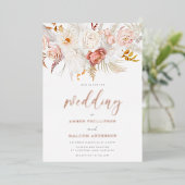 完璧なバラ金ゴールドと赤面フローラ結婚の 箔招待状 (立ち正面)