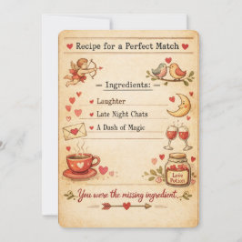 完璧なバレンタインのためのヴィンテージ・レシピ シーズンカード