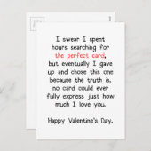 完璧なバレンタインデーのカード シーズンポストカード (正面/裏面)