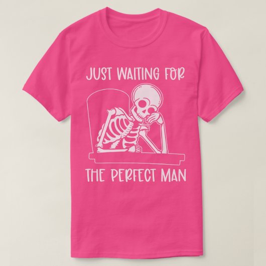 完璧なバレンティンを待っている男の骸骨 Tシャツ (デザイン正面)