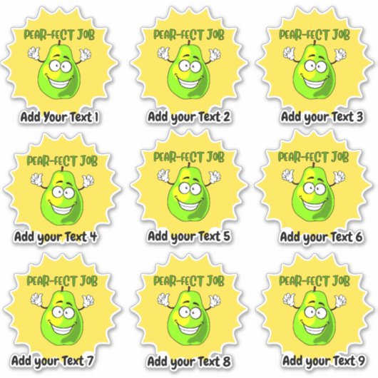 完璧なパーソナライズされた仕事先生報酬ステッカー シール (正面)