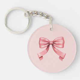 完璧なピンクの弓 キーホルダー