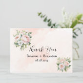 完璧なピンクの牡丹フローラサンキューカード 招待状 (スタンド正面)