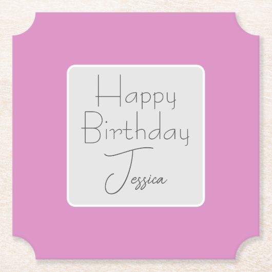 完璧なピンクの紙コースター ペーパーコースター (正面)