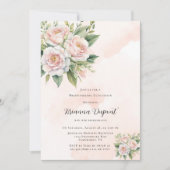 完璧なピ絵を描ーン牡丹の花嫁昼食会 招待状 (正面)