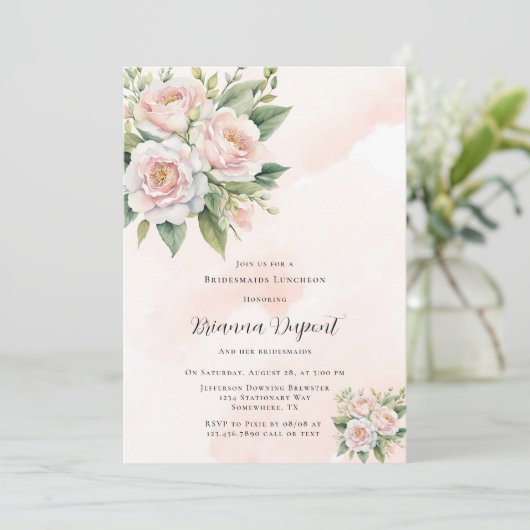 完璧なピ絵を描ーン牡丹の花嫁昼食会 招待状 (スタンド正面)