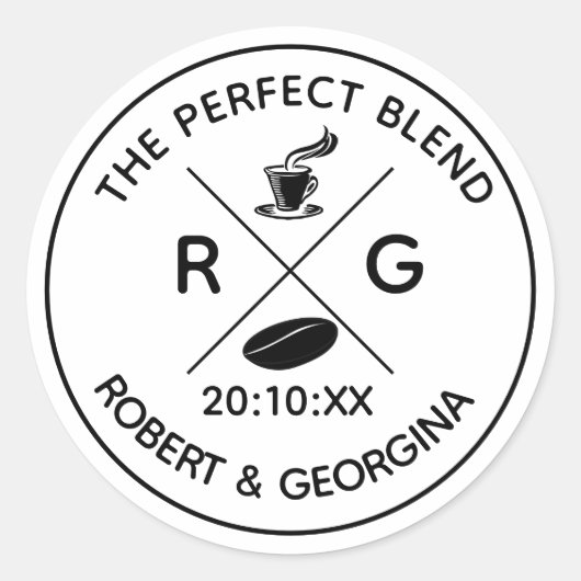 完璧なブレンドお洒落結婚式の引き出物 ラウンドシール (正面)