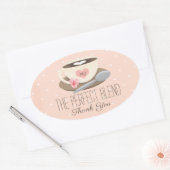 完璧なブレンドのモノグラムコーヒーカップ 楕円形シール (封筒)