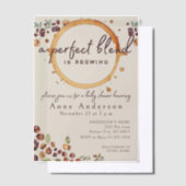 完璧なブレンドは、コーヒーの赤ちゃんシャワーを醸造する ベラム紙招待状 (オフセット)