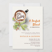 完璧なブレンドは、コーヒーの赤ちゃんシャワーを醸造する 招待状 (正面)