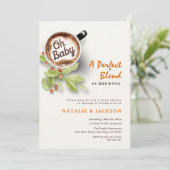 完璧なブレンドは、コーヒーの赤ちゃんシャワーを醸造する 招待状 (スタンド正面)