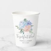 完璧なブレンドほこりっぽいブルーとピンクのフローラ 紙コップ (裏面)
