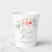 完璧なブレンドエレガントピンクの花結婚の 紙コップ (裏面)