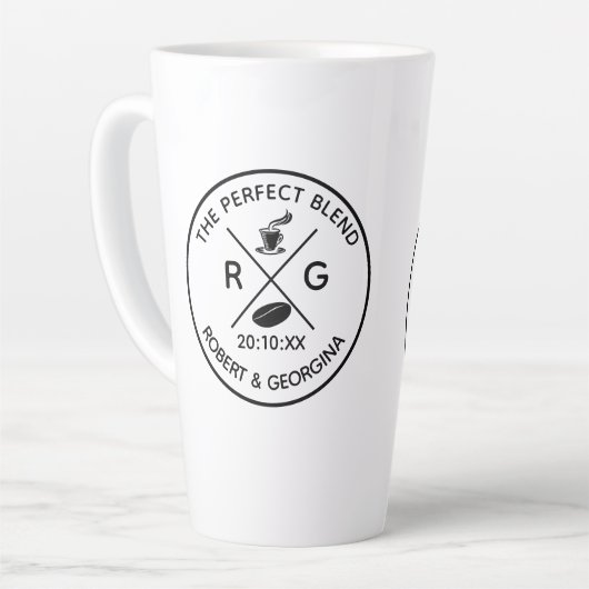 完璧なブレンドコモダンーヒー結婚式の引き出物 カフェラテマグ (左アングル)