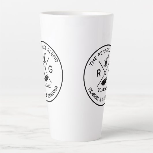 完璧なブレンドコモダンーヒー結婚式の引き出物 カフェラテマグ (正面)