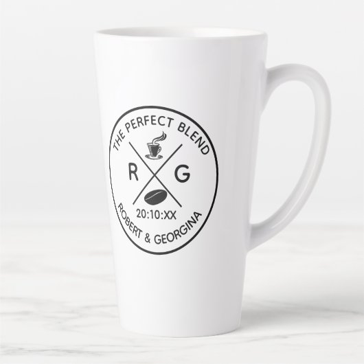 完璧なブレンドコモダンーヒー結婚式の引き出物 カフェラテマグ (右)