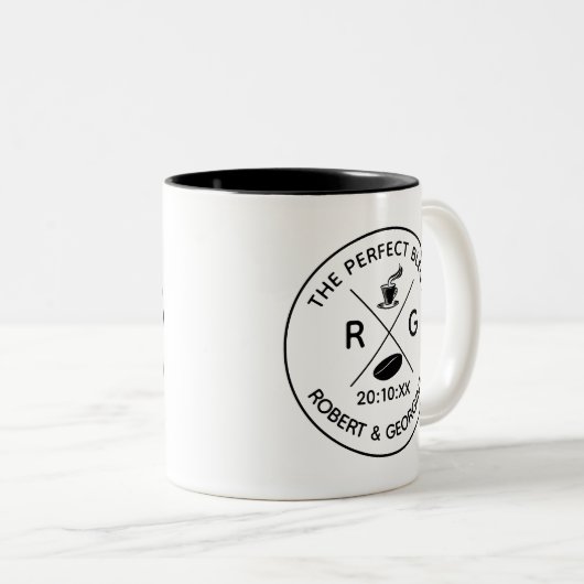 完璧なブレンドコモダンーヒー結婚式の引き出物 ツートーンマグカップ (正面右)