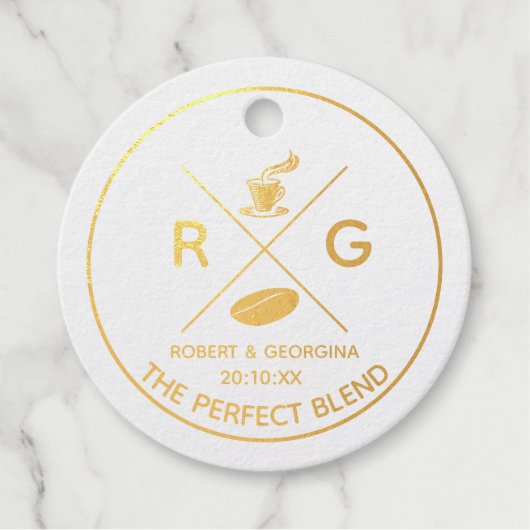 完璧なブレンドコモダンーヒー結婚式の引き出物 フェイバータグ (正面)