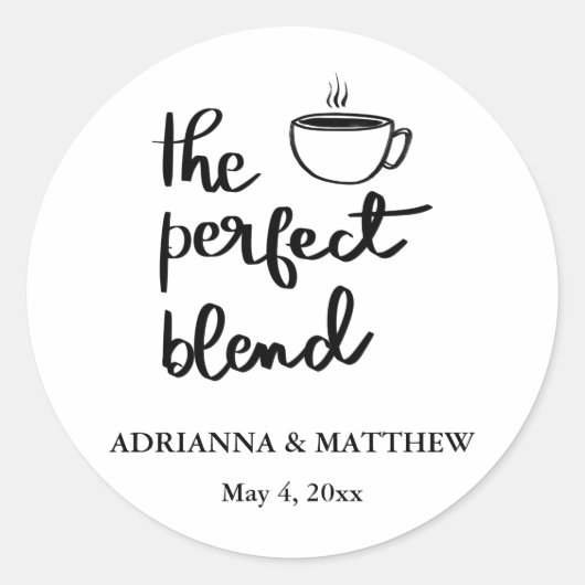 完璧なブレンドコモダンーヒー結婚式の引き出物 ラウンドシール (正面)