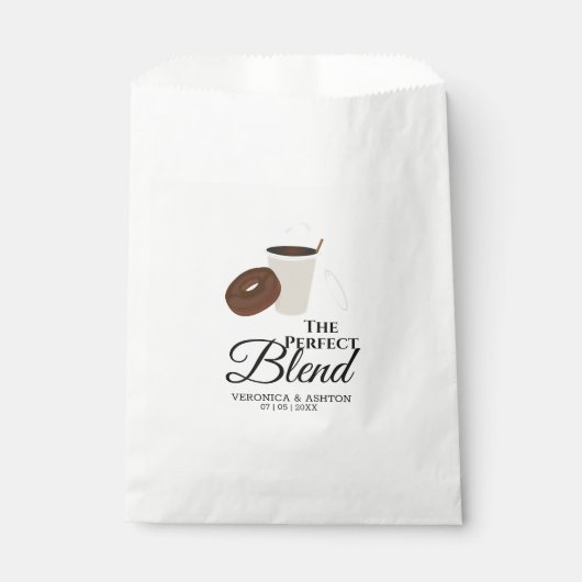 完璧なブレンドコーヒーとドーナツ | 結婚s フェイバーバッグ (正面)