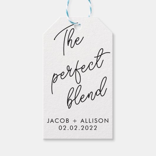 完璧なブレンドコーヒーオーバー結婚式の引き出物コーヒー ギフトタグ (正面)
