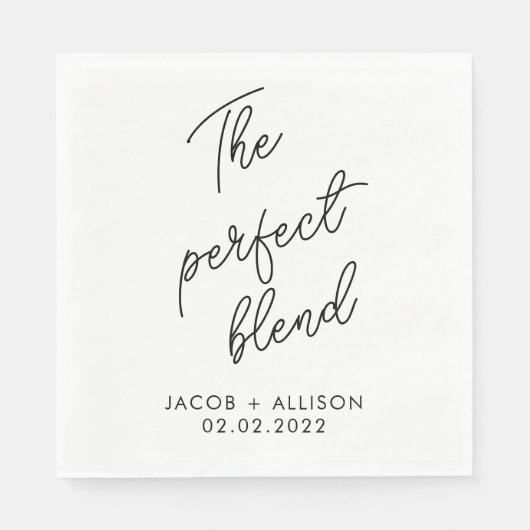 完璧なブレンドコーヒーオーバー結婚式の引き出物コーヒー スタンダードランチョンナプキン (正面)