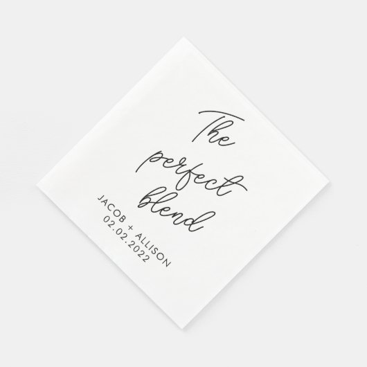 完璧なブレンドコーヒーオーバー結婚式の引き出物コーヒー スタンダードランチョンナプキン (角)