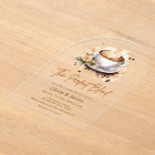 完璧なブレンドコーヒー結婚のカップルのシャワー アクリル招待状 (レイダウン)