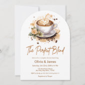 完璧なブレンドコーヒー結婚のカップルのシャワー 招待状 (正面)
