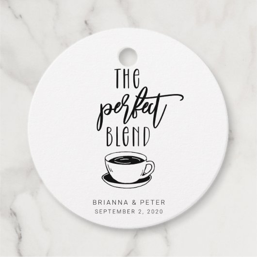 完璧なブレンドコーヒー結婚式の引き出物ギフトラベル フェイバータグ (正面)