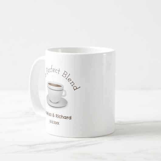 完璧なブレンドコーヒー結婚式の引き出物 コーヒーマグカップ (正面左)
