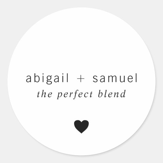完璧なブレンドハート結婚のコーヒー好み ラウンドシール (正面)