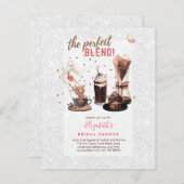 完璧なブレンドブライダルシャワー招待状コーヒー (正面/裏面)