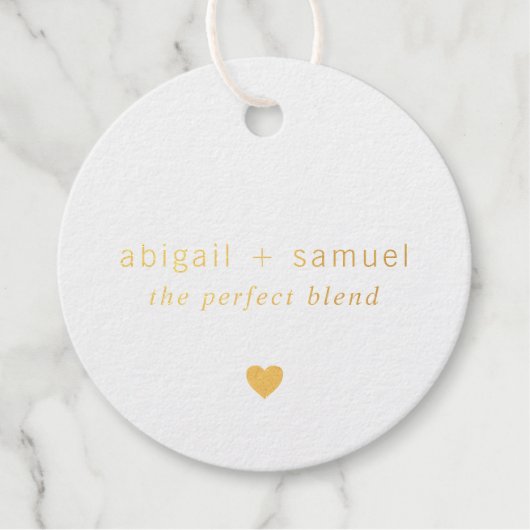 完璧なブレンドモダンゴールドフォイル結婚ズ フェイバータグ (正面)