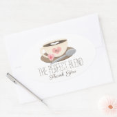 完璧なブレンドモノグラムのコーヒーカップ 楕円形シール (封筒)