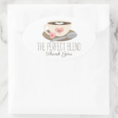 完璧なブレンドモノグラムのコーヒーカップ 楕円形シール (バッグ)