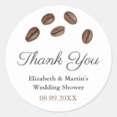 完璧なブレンド水の色のコーヒー豆ありがとう ラウンドシール (正面)