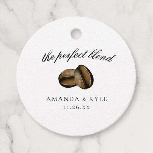 完璧なブレンド |さん結婚に感謝メッセージカード フェイバータグ (正面)