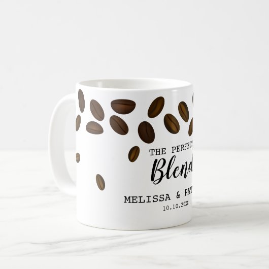 完璧なブレンド・コーヒーの好み結婚の コーヒーマグカップ (正面左)