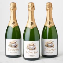 完璧なブレンド コーヒー ウェディング カップル シャワー スパークリングワインラベル