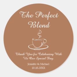 完璧なブレンド，結婚のコーヒ感謝していーブラウン ラウンドシール